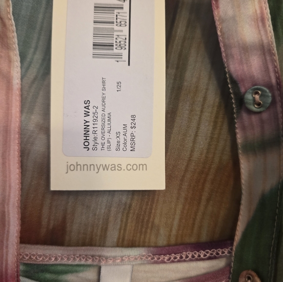 Johnny Was Silk Top Oversized AUDREY Shirt Silk NWT $248 - Picture 2 of 7